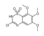 3-chloro-6,7,8-trimethoxy-4H-1λ6,2,4-benzothiadiazine 1,1-dioxide结构式