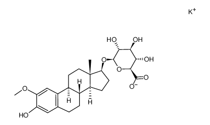 potassium [3-hydroxy-2-methoxyestra-1,3,5(10)-trien-17β-yl-β-D-glucopyranosid]uronate结构式