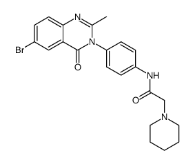 N-[4-(6-Bromo-2-methyl-4-oxo-4H-quinazolin-3-yl)-phenyl]-2-piperidin-1-yl-acetamide结构式