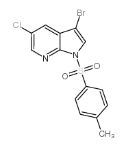 3-bromo-5-chloro-1-(4-methylbenzenesulfonyl)-1H-pyrrolo[2,3-b]pyridine structure