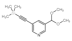 3-DIMETHOXYMETHYL-5-TRIMETHYLSILANYLETHYNYL-PYRIDINE structure