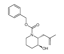 benzyl (2R,3S)-3-hydroxy-2-(2-methylallyl)piperidine-1-carboxylate结构式