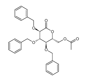 6-O-acetyl-2,3,4-tri-O-benzyl-D-glucono-1,5-lactone结构式
