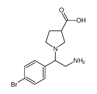 1-(2-氨基-1-(4-溴苯基)乙基)吡咯烷-3-羧酸结构式