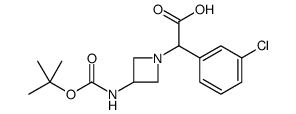 (3-TERT-BUTOXYCARBONYLAMINO-AZETIDIN-1-YL)-(3-CHLORO-PHENYL)-ACETIC ACID Structure