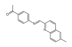 1-[4-[(6-methylquinolin-2-yl)methylideneamino]phenyl]ethanone Structure