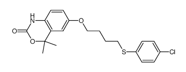6-[4-(4-chlorophenylmercapto)-butoxy]-4,4-dimethyl-4H-3,1-benzoxazin-2-one结构式