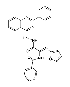 N-{(Z)-2-Furan-2-yl-1-[N'-(2-phenyl-quinazolin-4-yl)-hydrazinocarbonyl]-vinyl}-benzamide结构式