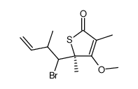 (5S)-5-(1-bromo-2-methylbut-3-en-1-yl)-4-methoxy-3,5-dimethylthiophen-2(5H)-one结构式