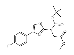 (tert-butoxycarbonyl-(4-(4-fluorophenyl)thiazol-2-yl)-amino)acetic acid methyl ester Structure