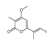 6-(1-iodoprop-1-en-2-yl)-4-methoxy-3-methylpyran-2-one Structure