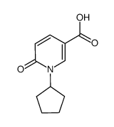 1-cyclopentyl-6-oxo-1,6-dihydropyridine-3-carboxylic acid结构式