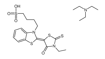 2-(3-ethyl-4-oxo-2-thioxothiazolidin-5-ylidene)-2H-benzothiazole-3-butanesulphonic acid, compound with triethylamine (1:1)结构式