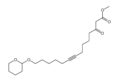 3-Oxo-14-(tetrahydro-pyran-2-yloxy)-tetradec-8-ynoic acid methyl ester结构式