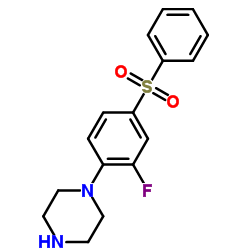 1-[2-Fluoro-4-(phenylsulfonyl)phenyl]piperazine structure