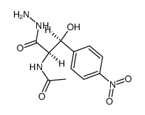 threo-N-Acetyl-β-(4-nitro-phenyl)-D-serin-hydrazid结构式