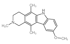1H-Pyrido[4,3-b]carbazole,2,3,4,6-tetrahydro-9-methoxy-2,5,11-trimethyl- Structure