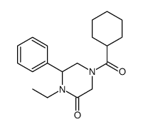 4-(cyclohexanecarbonyl)-1-ethyl-6-phenylpiperazin-2-one Structure