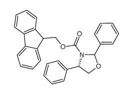 (9H-fluoren-9-yl)methyl (4S)-2,4-diphenyloxazolidine-3-carboxylate结构式