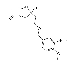(3S,5RS)-3-[2-(3-amino-4-methoxybenzyl)ethyl]-4-oxa-1-azabicyclo[3.2.0]heptan-4-one结构式