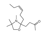 (Z)-4-(2-(hex-3-en-1-yl)-3,4,4-trimethyloxazolidin-2-yl)butan-2-one结构式