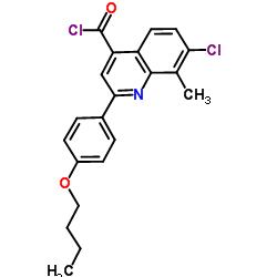 2-(4-Butoxyphenyl)-7-chloro-8-methyl-4-quinolinecarbonyl chloride结构式