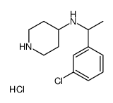 [1-(3-Chloro-phenyl)-ethyl]-piperidin-4-yl-amine hydrochloride Structure