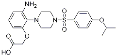 2-[3-aMino-2-[4-[[4-(isopropyloxy)phenyl]sulfonyl]piperazin-1-yl]phenoxy]acetic acid structure