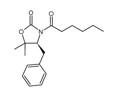 (S)-4-benzyl-3-hexanoyl-5,5-dimethyloxazolidin-2-one Structure