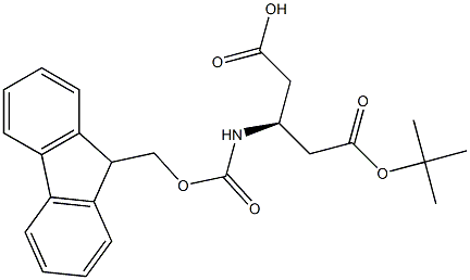 (S)-3-((((9H-Fluoren-9-yl)methoxy)carbonyl)amino)-5-(tert-butoxy)-5-oxopentanoicacid结构式