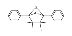 1,4-diphenyl-2,2,3,3-tetramethyl-5,6-dithiabicyclo[2.1.1]hexane结构式