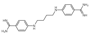 4-[4-[(4-carbamimidoylphenyl)amino]butylamino]benzenecarboximidamide结构式