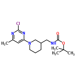 2-Methyl-2-propanyl {[1-(2-chloro-6-methyl-4-pyrimidinyl)-3-piperidinyl]methyl}carbamate Structure