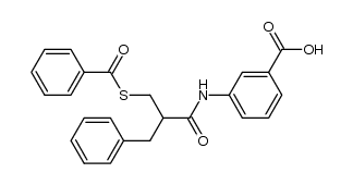 N-[2-benzoylthiomethyl-3-phenylpropionyl]-3-aminobenzoic acid Structure