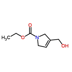 2,5-二氢-3-(羟基甲基)-1H-吡咯-1-羧酸乙酯结构式