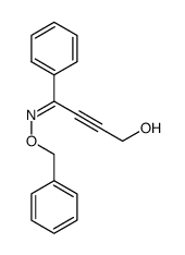 (1Z)-4-hydroxy-1-phenyl-2-butyn-1-one O-(phenylmethyl)oxime Structure