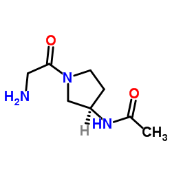 N-[(3R)-1-Glycyl-3-pyrrolidinyl]acetamide结构式