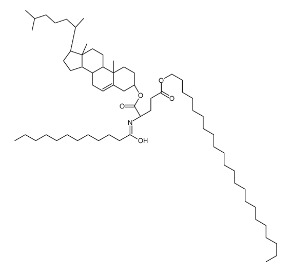 1-O-[(3S,8S,9S,10R,13R,14S,17R)-10,13-dimethyl-17-[(2R)-6-methylheptan-2-yl]-2,3,4,7,8,9,11,12,14,15,16,17-dodecahydro-1H-cyclopenta[a]phenanthren-3-yl] 5-O-docosyl (2S)-2-(dodecanoylamino)pentanedioate结构式