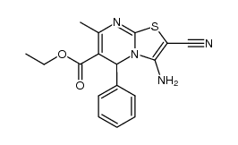 ethyl 3-amino-2-cyano-7-methyl-5-phenyl-5H-thiazolo[3,2-a]pyrimidine-6-carboxylate结构式