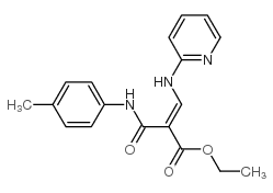 ethyl (E)-2-[(4-methylphenyl)carbamoyl]-3-(pyridin-2-ylamino)prop-2-en oate Structure