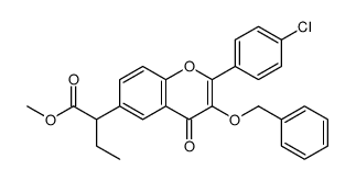 methyl 2-[2-(4-chlorophenyl)-4-oxo-3-phenylmethoxychromen-6-yl]butanoate Structure