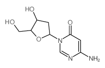 6-amino-3-[4-hydroxy-5-(hydroxymethyl)oxolan-2-yl]pyrimidin-4-one结构式