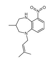 3-Methyl-1-(3-methyl-but-2-enyl)-6-nitro-2,3,4,5-tetrahydro-1H-benzo[b][1,4]diazepine结构式