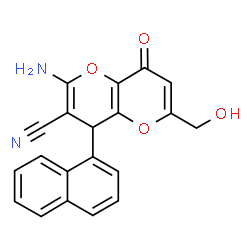 2-Amino-6-(hydroxymethyl)-4-(1-naphthyl)-8-oxo-4,8-dihydropyrano[3,2-b]pyran-3-carbonitrile结构式