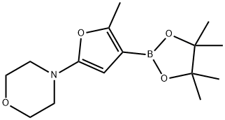 2-Methyl-5-(morpholino)furan-3-boronic acid pinacol ester结构式