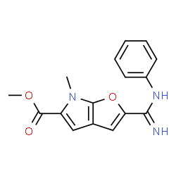 6H-Furo[2,3-b]pyrrole-5-carboxylic acid,2-[imino(phenylamino)methyl]-6-methyl-,methyl ester结构式