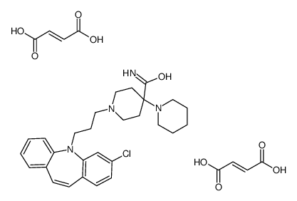 1-[3-(2-chlorobenzo[b][1]benzazepin-11-yl)propyl]-4-piperidin-1-ium-1-ylpiperidin-1-ium-4-carboxamide,(Z)-4-hydroxy-4-oxobut-2-enoate结构式