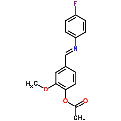 4-{(E)-[(4-Fluorophenyl)imino]methyl}-2-methoxyphenyl acetate Structure