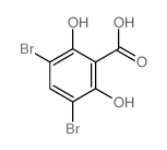 Benzoic acid,3,5-dibromo-2,6-dihydroxy- Structure