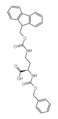 (R)-4-((((9H-FLUOREN-9-YL)METHOXY)CARBONYL)AMINO)-2-(((BENZYLOXY)CARBONYL)AMINO)BUTANOIC ACID structure